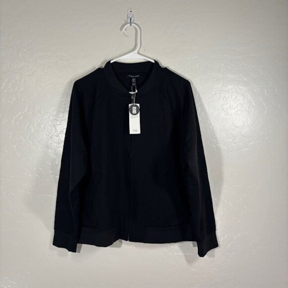 Eileen Fisher Jacket Womens Medium Stand Collar Full Zip Tencel Stretch NEW - Picture 1 of 7